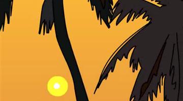 《三亚落日》课文朗读动漫